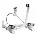 Complete automatic drain chrome for double sink - 0204115