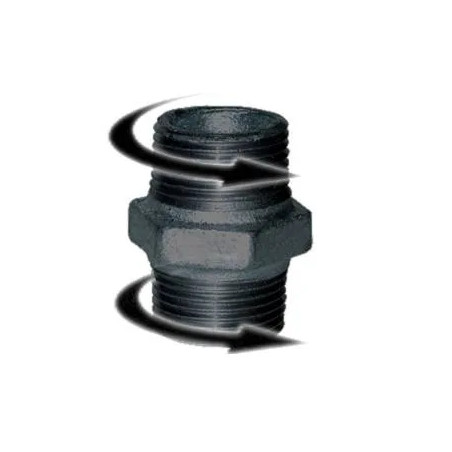Mamelon double mâle 33x42 droite/droite noir