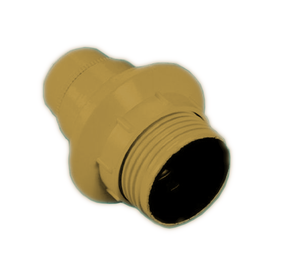 Douille E14 filetée couleur camel, avec bague, diamètre 10, 6W, 2A, 250V