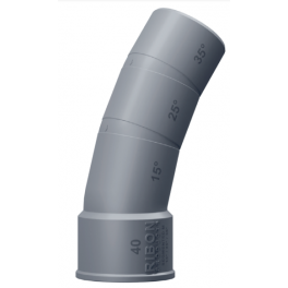 Multi-angle elbow 15°/25°/35° male female PVC diameter 40mm. - RP DIFFUSION - Référence fabricant : SEG40M