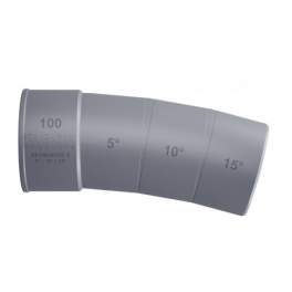 Gomito multiangolare 5°/10°/15° maschio femmina in PVC diametro 100 mm. - RP DIFFUSION - Référence fabricant : SEG100S