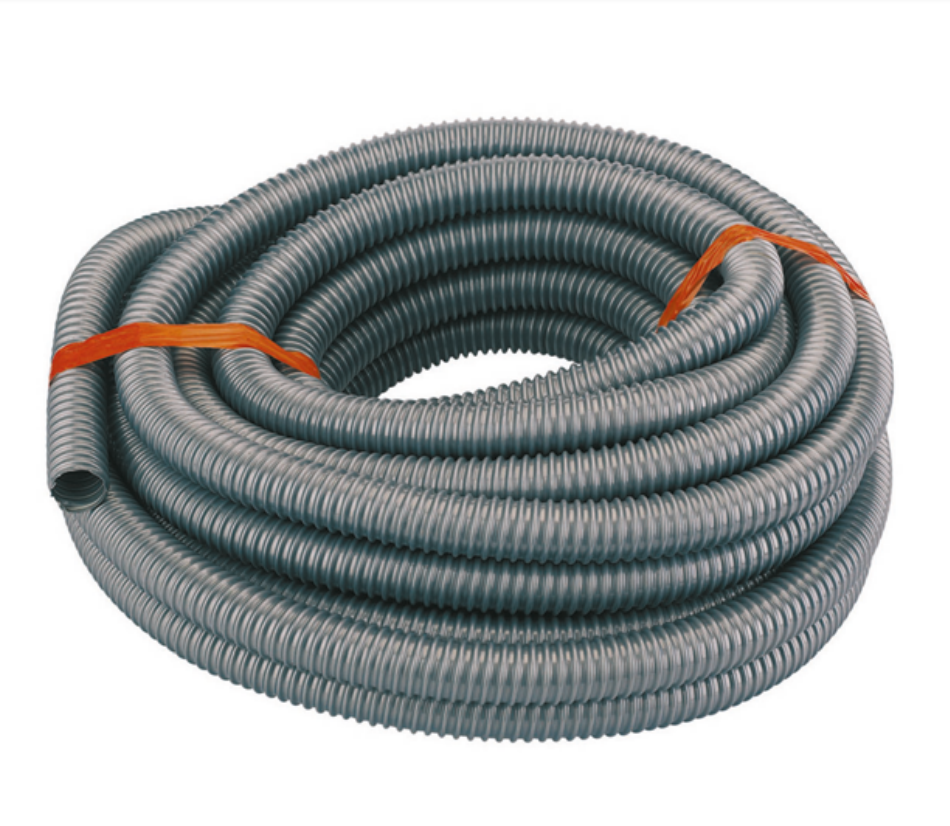 Grey PVC reinforced hose, diameter 38mm - 20M coil.