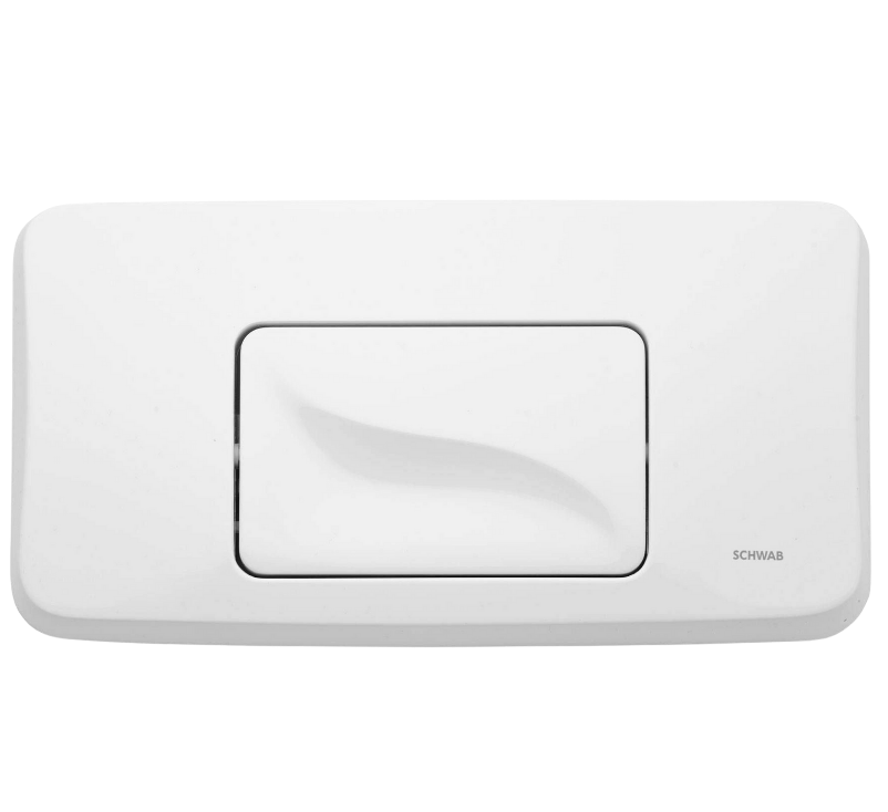 Plaque de commande murale GALA blanche pour WC encastré, simple volume