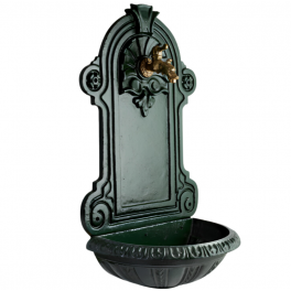 Cast iron wall fountain, green, with tap - Idrosfer srl - Référence fabricant : 510