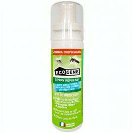 DEET repellent spray for mosquitoes, including tigers, tropical zones 100 ml - ECOGENE - Référence fabricant : 179457
