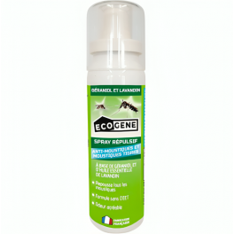 Spray repelente de mosquitos y tigres con geraniol y lavandín, 100 ml - ECOGENE - Référence fabricant : 179432