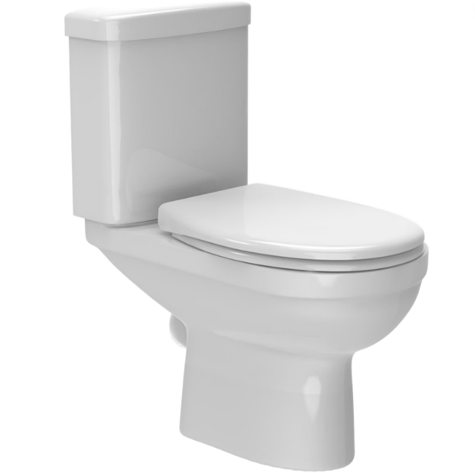 Pack WC floor horizontal outlet NF, RIMLESS closed flange, slow-motion seat
