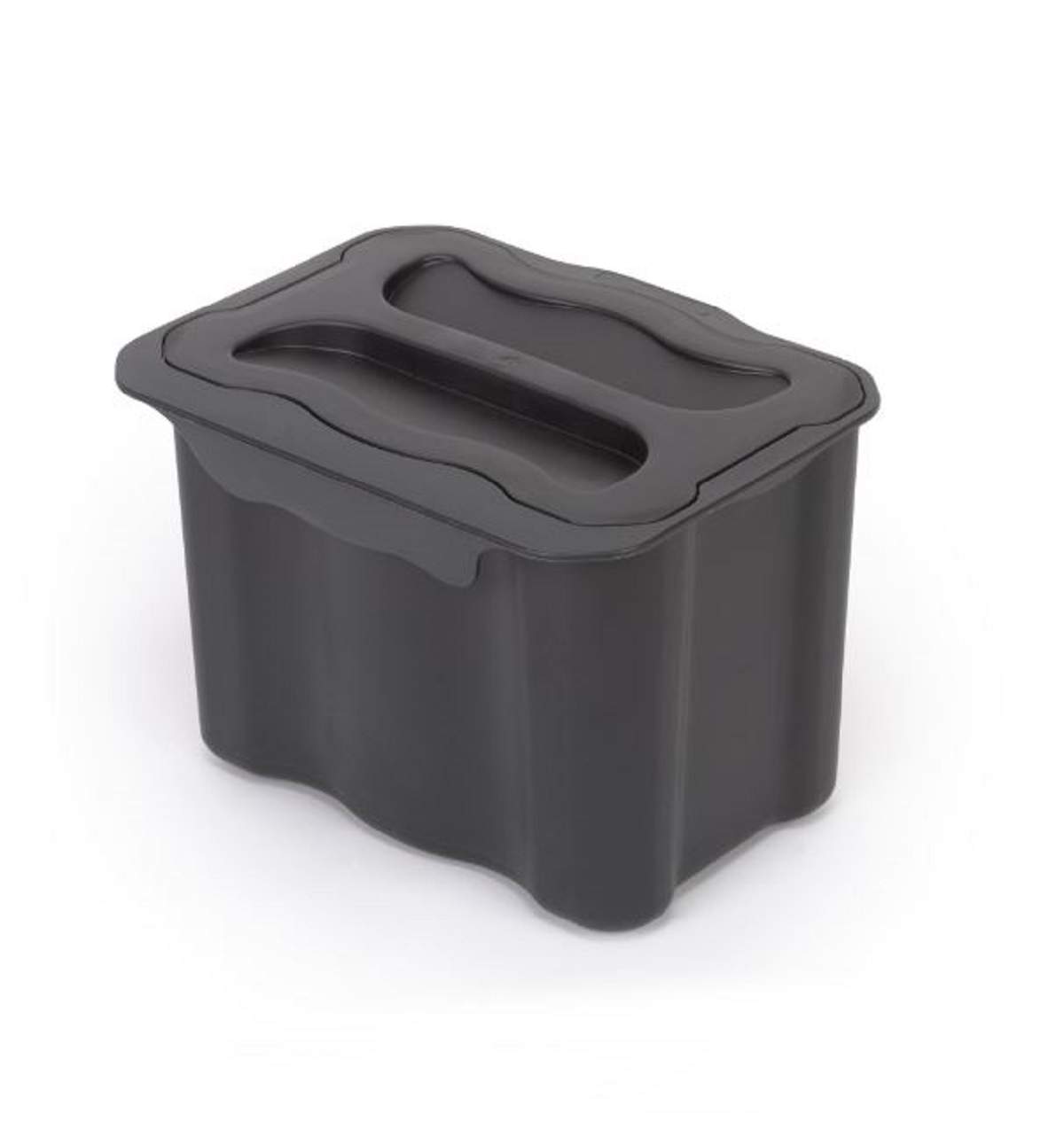 Papelera auxiliar de plástico para reciclaje de cocina, 5 litros, gris antracita