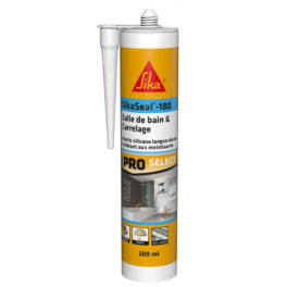 Sikaseal 180 white bathroom and tiles, 300ml cartridge - Sika - Référence fabricant : 68240051
