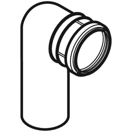 90° Geberit evacuation elbow, PE connection for wall-hung toilet
