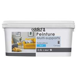 Multi-substrate acrylic paint, ash, 2.5 liters. - Addict' Peinture - Référence fabricant : ADD114885