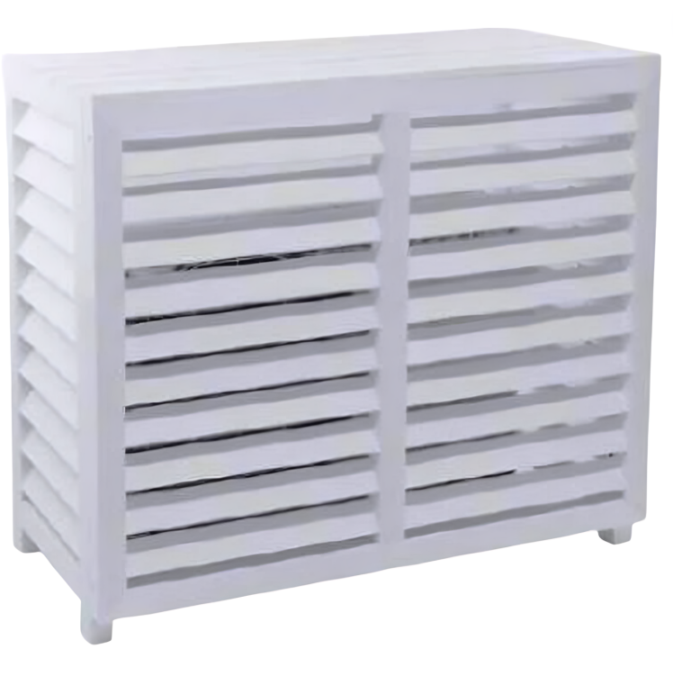 White composite air-conditioning cover, external dimensions 950x420x720mm.
