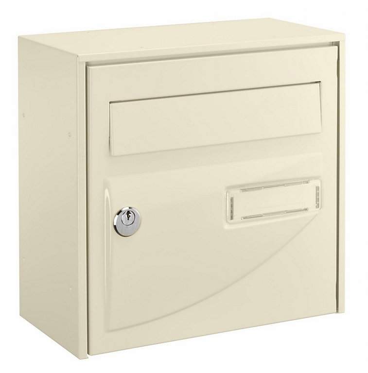 Probat compact stone-tone mailbox.