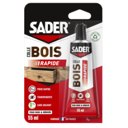 Rapid wood glue, 55ml tube. - Sader - Référence fabricant : 127613