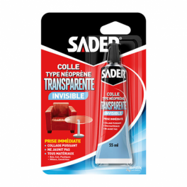 Transparent contact adhesive, 55ml tube. - Sader - Référence fabricant : 346114