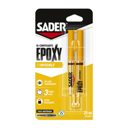 Invisible epoxy glue, 25ml syringe. - Sader - Référence fabricant : 436527