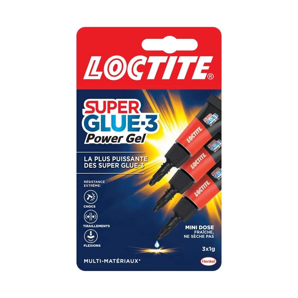 Colle Superglue 3 Power Flex, 3x1g minitrio.