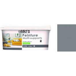 Multi-substrate acrylic paint for interior decoration, satin concrete, 2.5 liters. - Addict' Peinture - Référence fabricant : ADD112962