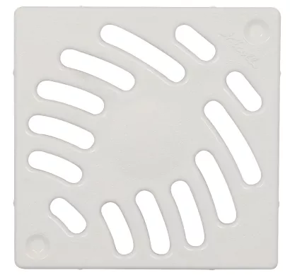 Grillle carrée en PVC blanc 100x100mm pour siphon SIH