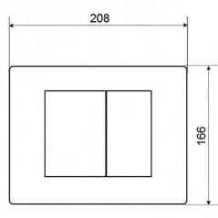 Bedieningspaneel voor inbouwtoilet met twee volumes aan de muur, wit