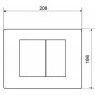 Bedieningspaneel voor inbouwtoilet met twee volumes aan de muur, wit