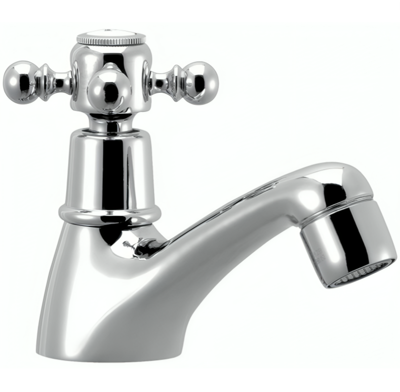 TIFFANY retro chrome washbasin faucet, single cold pad, ceramic head