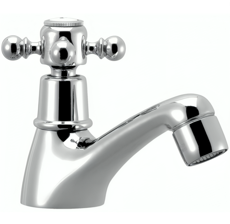 TIFFANY retro chrome washbasin faucet, single hot plate, ceramic head