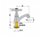 TIFFANY retro chrome washbasin faucet, single hot plate, ceramic head - PF Robinetterie - Référence fabricant : POTR1820CA