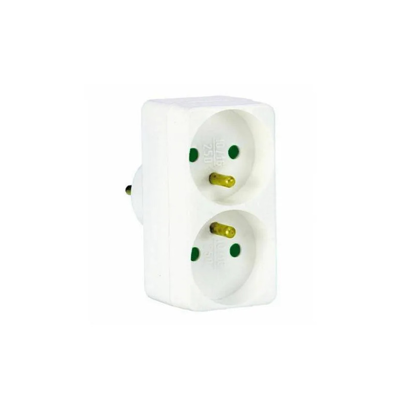 Multi-contactdoos 2 x 2P met T 16A op voorpaneel