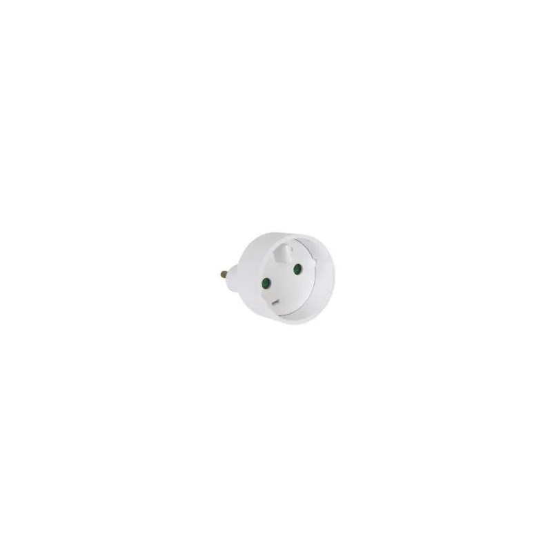 Adaptador 2P 10/16A Europa 2P Blanco D.4.8mm