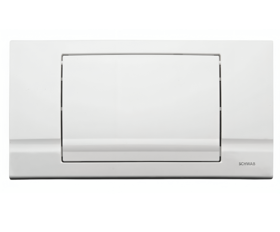 Plaque de commande murale RIVA WC encastré, simple touche, blanc
