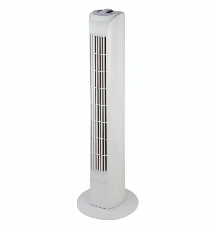 Ventilateur colonne oscillant 45w 3 vitesses, 80 cm blanc