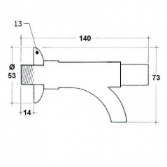 Wall-mounted fountain tap with push-button, male 15x21