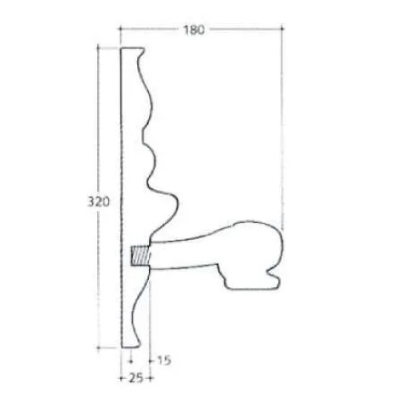 Pitorro de pared con máscara de fuente, hembra 20x27