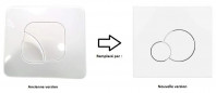 Concealed WC wall control plate SIAMP two-touch, white