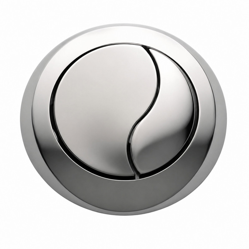 Bouton Chromé Double Poussoir Pour Mécanisme WC SIAMP Optima 50