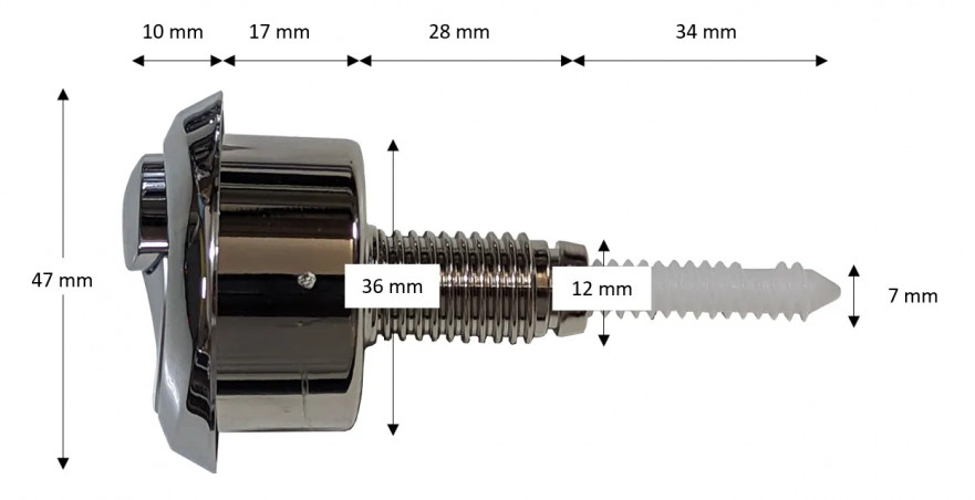 Chrome button for SIAMP Optima S flush mechanism