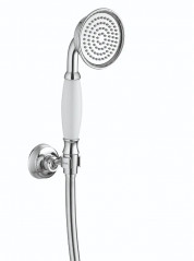 Ensemble douchette 1 jet retro avec flexible et support mural articulé