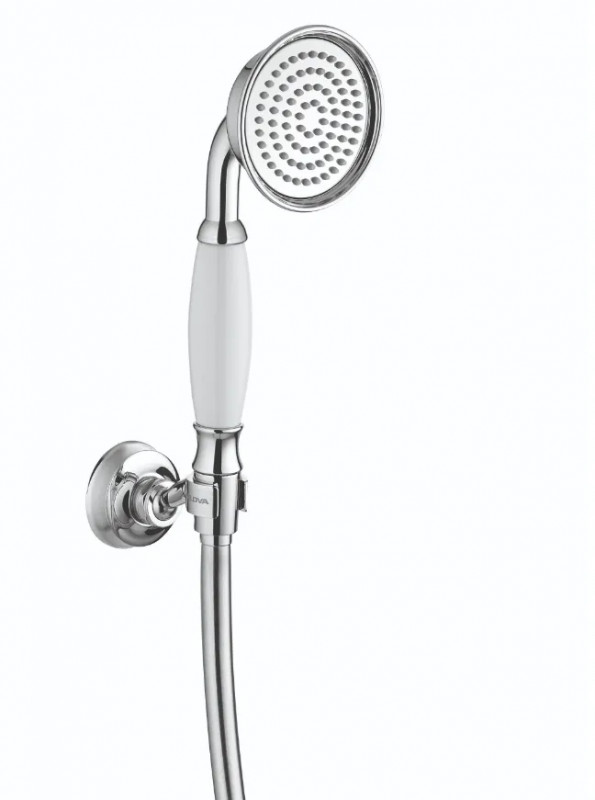 1-spuit retro douchekop set met flexibele slang en scharnierende muurbeugel