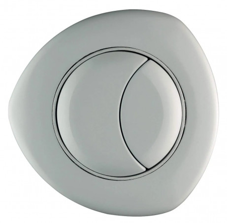 Commande pneumatique double touche encastrée affleurant blanche