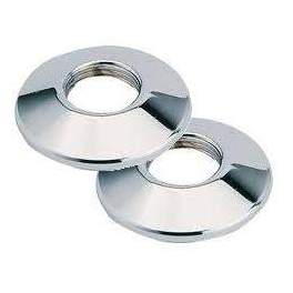 Rounded chrome-plated screw-on rose 12x17 (pair) - Riquier - Référence fabricant : 39122