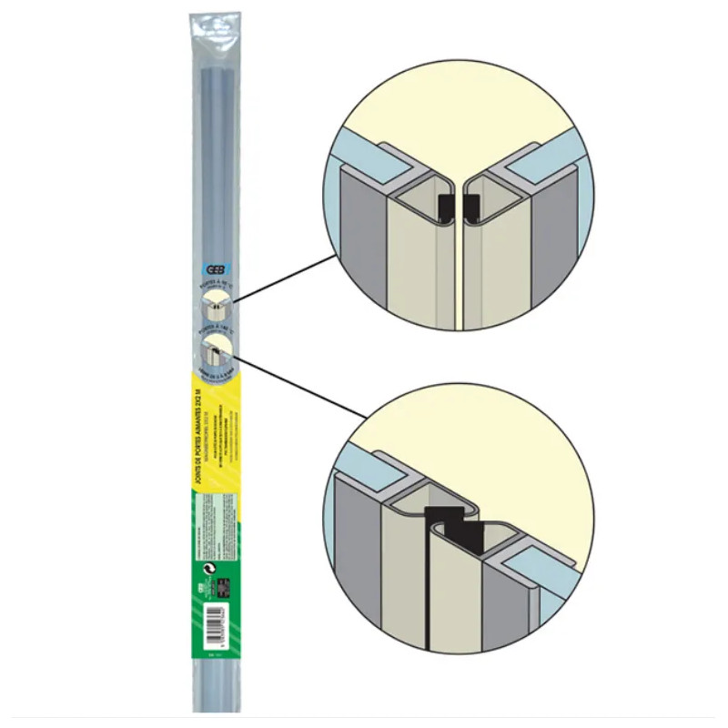 Magnetische afdichting voor douchewanddeuren van 5 tot 8 mm, 2 meter (paar)