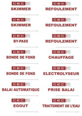 Kit d\'autocollants pour repérage sur vanne piscine