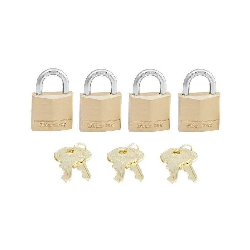 Master Lock30mm lucchetto in ottone Set di quattro