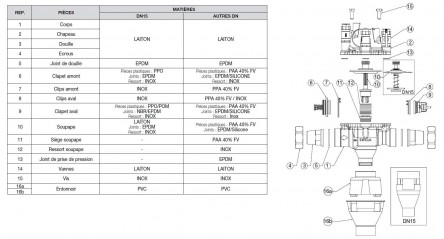 Desconector Socla BA 2860 DN25 26x34, antipolución agua potable