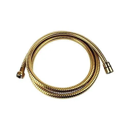 Flexible de douche doré en laiton double agrafage de 1.5 m