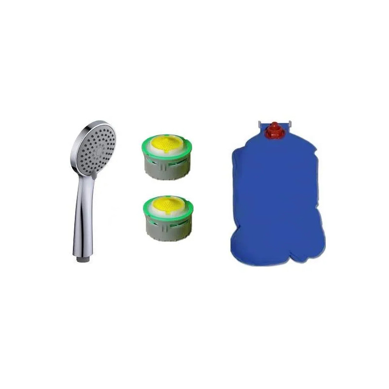 Waterbesparende kit voor keuken, badkamer en toilet