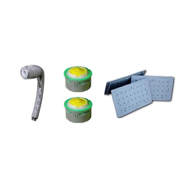 Waterbesparende kit met ECOGYXEN kraan, handdouche en WC