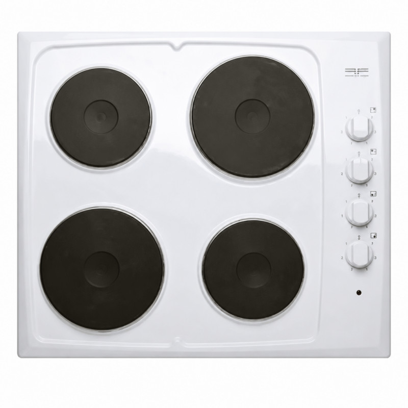 Electric cooktop, 4 burners, white, 580x510 mm Electric cooktop, 4 burners, white, 580x510 mm