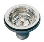 90 mm gootsteenafvoer, handmatige korf, 115 mm roestvrijstalen bak, zonder overloop